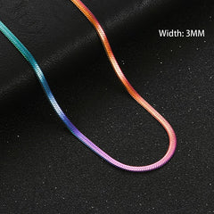 Flat Gold Color Stainless Steel Necklace