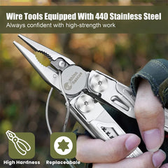 Rhino Rescue Sog Multitool Folding Pocket Pliers, Portable Tactical Multi Tool Pliers,Back Clip,for Outdoor,Camping Tool