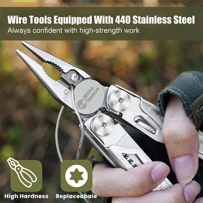 Rhino Rescue Sog Multitool Folding Pocket Pliers, Portable Tactical Multi Tool Pliers,Back Clip,for Outdoor,Camping Tool