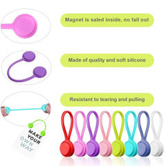 Reusable Twist Ties with Strong Magnet for Bundling and Organizing Cables,Headphone Cables,USB Charging Cords