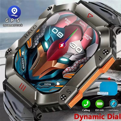 Outdoor Military Grade Smart Watch Men Compass Voice Call Sport Watches GPS Tracker Long Standby IP67 Waterproof Smartwatch Man